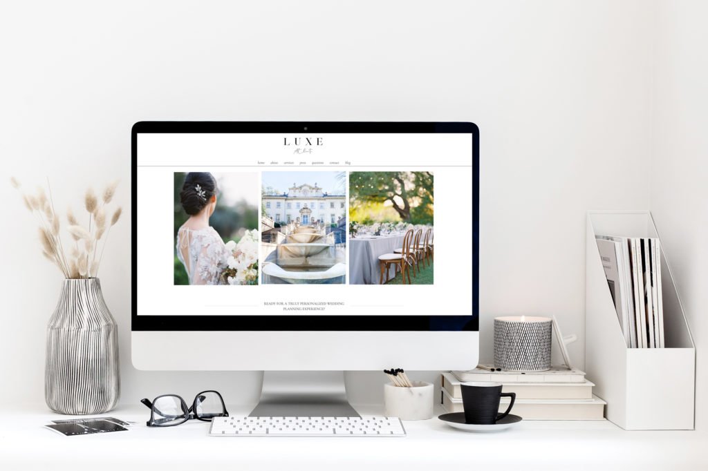 illustration showing a wix SEO case study on a wedding planner website