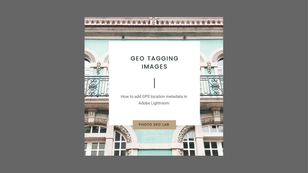 image of a building feature in a 'how to geotag images' tutorial